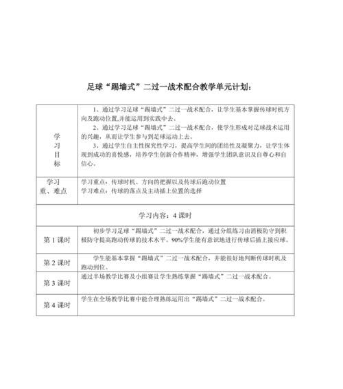 简洁高效的足球过人技巧（掌握这些技巧，你将成为球场上的明星）